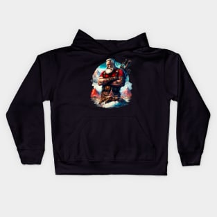 BADASS SANTA, Violent Night-inspired Christmas design Kids Hoodie